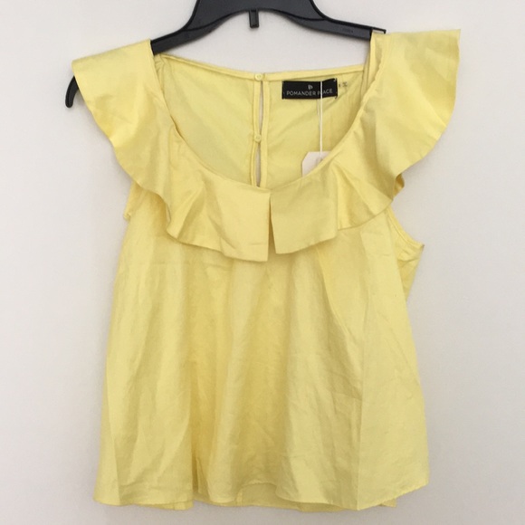 Yellow collared sleeveless blouse - Picture 1 of 1